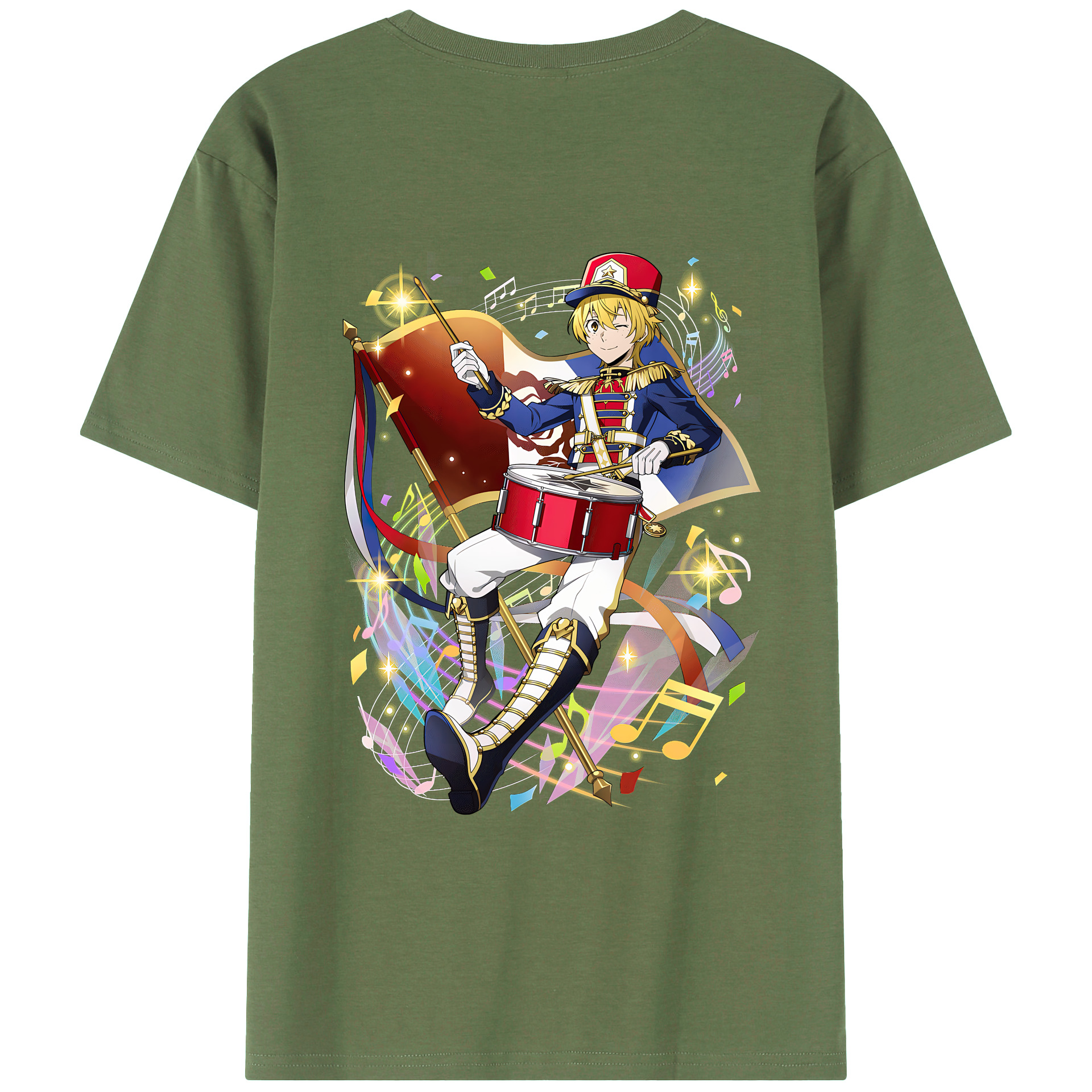 （画像用） 文豪ストレイドッグス Bungo Stray Dogs 綿100％ メンズ半袖Tシャツ（バックプリント） 通気性